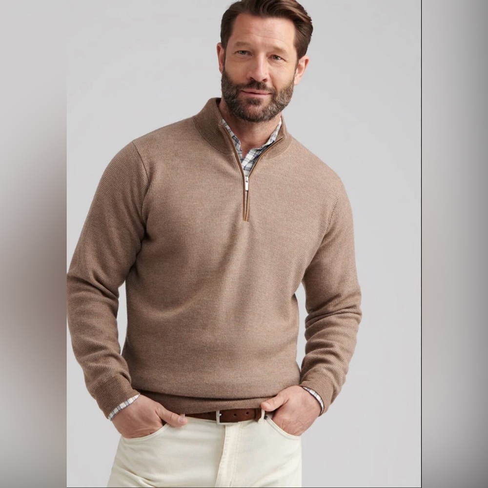 Polo by Ralph Lauren Olive Green Quarter-Zip Sweater